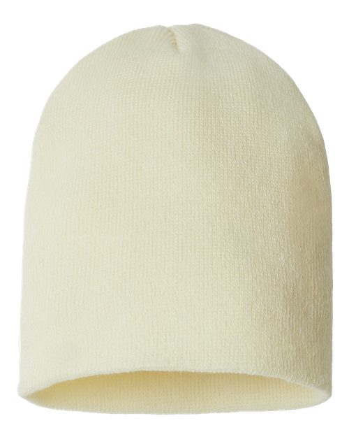 CAP AMERICA USA-Made Sustainable Beanie — Ivory — Front