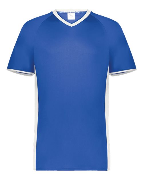 Augusta Sportswear Men's Cutter V-Neck Jersey — Royal/ White — Front