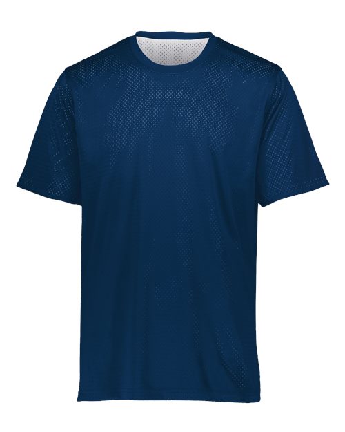 Augusta Sportswear Youth Mesh Reversible Jersey — Navy/ White — Front