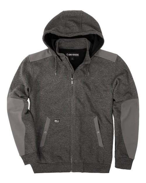 DRI DUCK Men's Mission Fleece Pro Full-Zip Jacket — Dark Oxford — Front