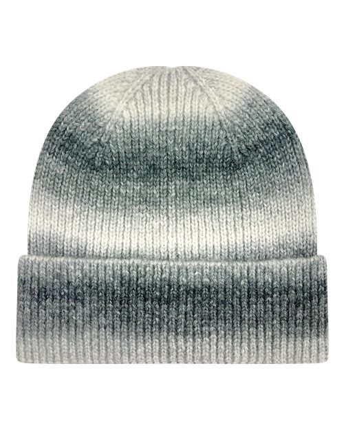 LEGACY Tie-Dyed Ribbed Beanie — Grey Marble — Front