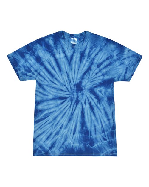 Colortone Youth Multi-Color Tie-Dyed T-Shirt — Spider Royal — Front