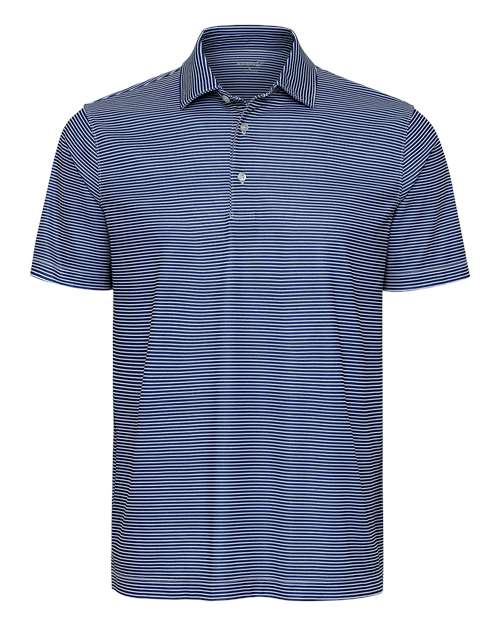 Paragon Men's Aiken Striped Polo — Navy Heather/ White — Front