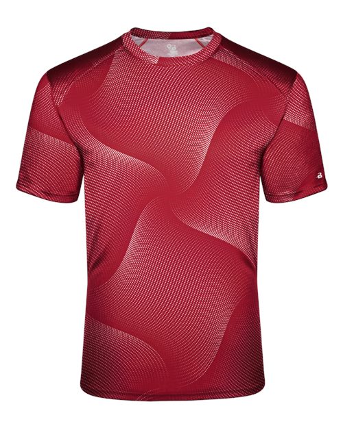 Badger Youth Warp T-Shirt — Red — Front