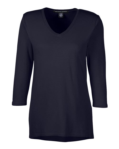 Devon & Jones Women's Perfect Fit™ Bracelet-Length V-Neck Top