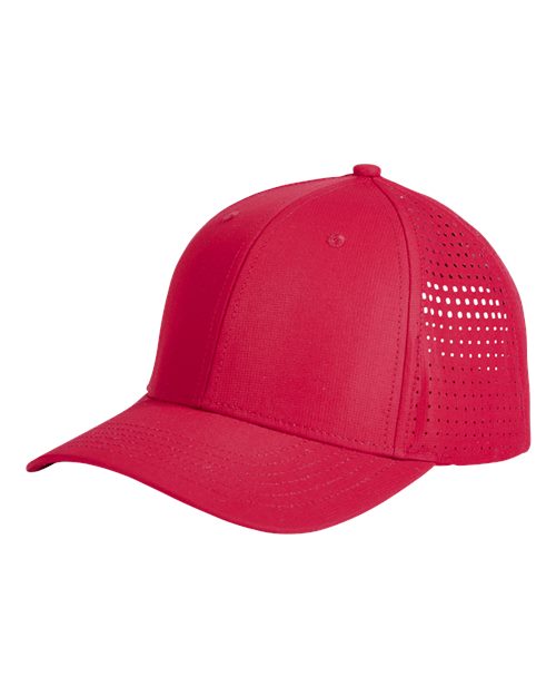 Big Accessories Performance Perforated Cap — Red — Front