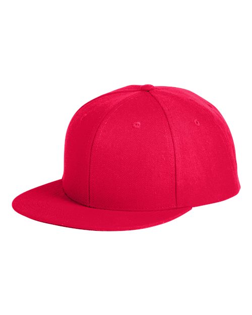 Big Accessories Flat Bill Sport Cap — Red — Front