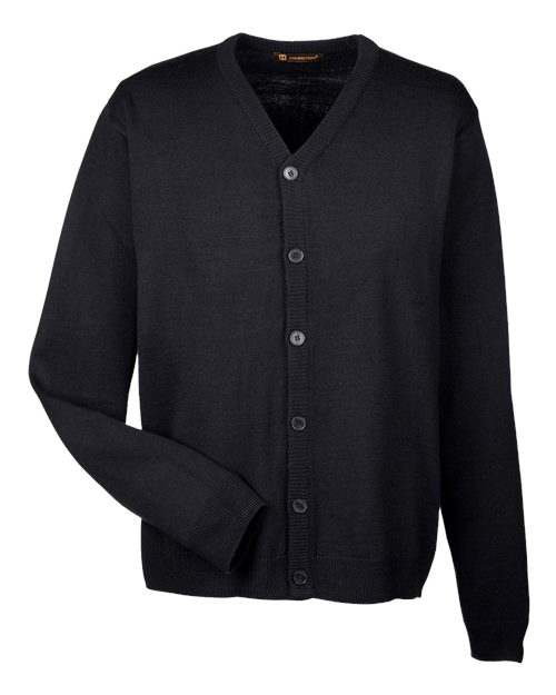Harriton Men's Pilbloc™ V-Neck Button Cardigan Sweater