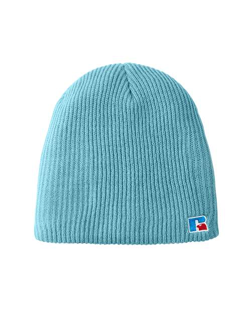 Russell Athletic Core R Patch Beanie — Blue — Front