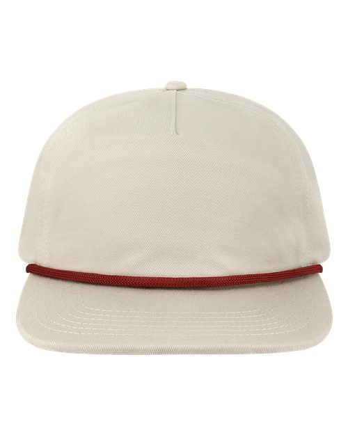LOCALE Five-Panel Rope Cap — Cream — Front