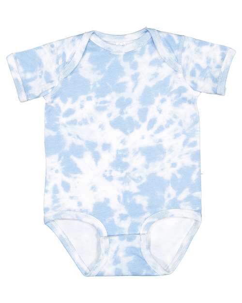 Rabbit Skins Infant Fine Jersey Bodysuit - Extended Colors — Sky Tie Dye — Front