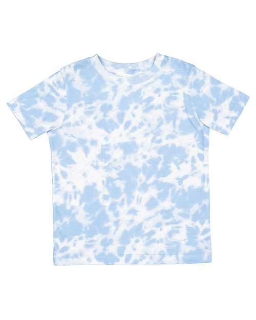 Rabbit Skins Toddler Fine Jersey Tee - Extended Colors — Sky Tie Dye — Front