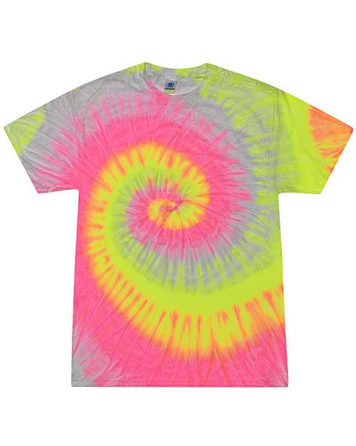 Colortone Youth Multi-Color Tie-Dyed T-Shirt — Silver Rainbow — Front