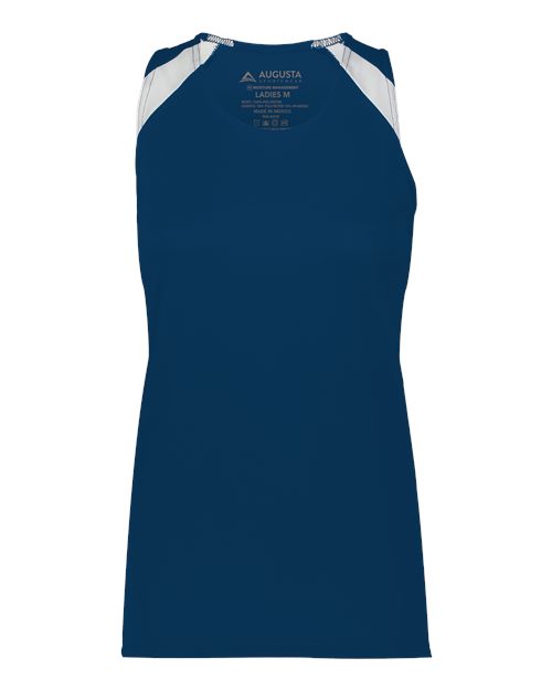 Augusta Sportswear Women's Overspeed Track Jersey — Navy/ White — Front
