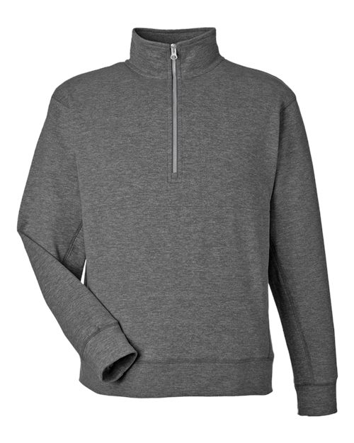 J. America Unisex Electric Fleece Quarter-Zip Sweatshirt — Electric Onyx — Front