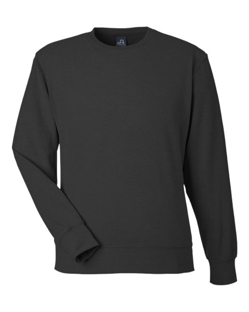 J. America Unisex Element Fleece Crewneck Sweatshirt — Black — Front