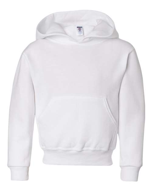 JERZEES Youth NuBlend® Hooded Sweatshirt — White — Front