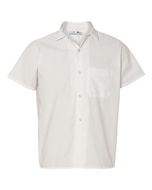 Chef Designs Poplin Cook Shirt with Gripper Closures — White — Front