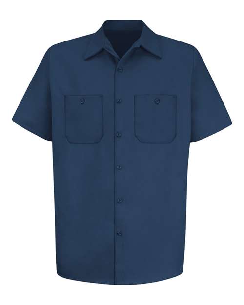 Red Kap Men's Cotton Short Sleeve Uniform Shirt — Navy — Front