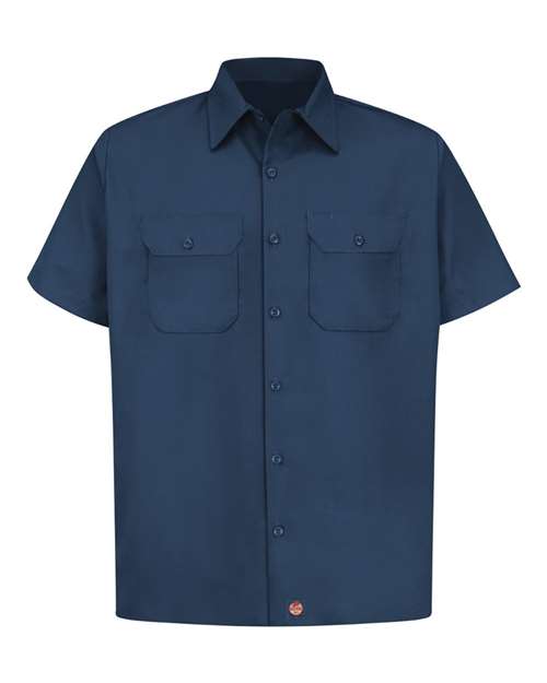 Red Kap Men's Utility Short Sleeve Work Shirt — Navy — Front