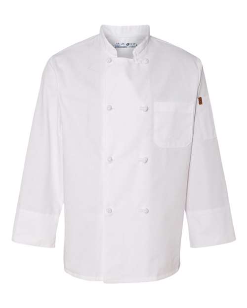 Chef Designs Eight Knot Button Chef Coat with Thermometer Pocket
