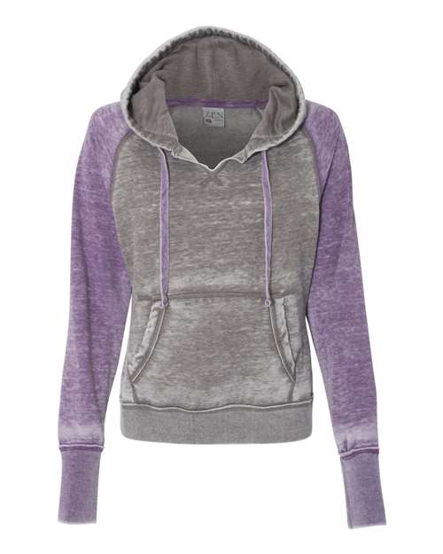 J. America Women's Zen Fleece Raglan Hooded Sweatshirt