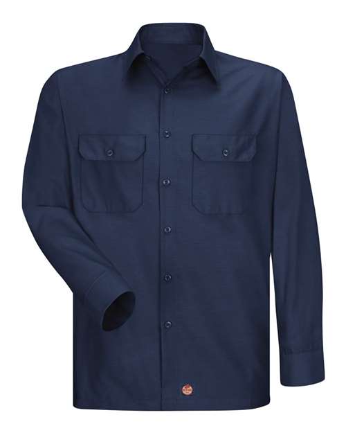 Red Kap Men's Ripstop Long Sleeve Shirt — Navy — Front