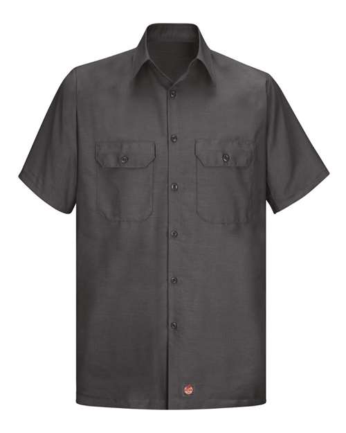 Red Kap Men's Ripstop Short Sleeve Work Shirt — Charcoal — Front