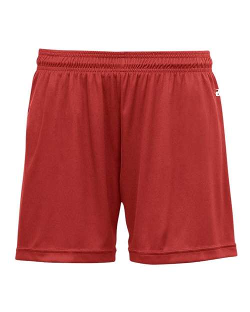 Badger Girls' B-Core Shorts — Red — Front