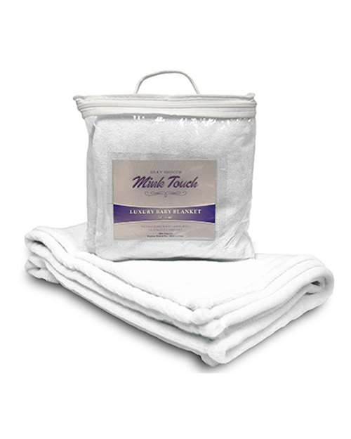 Alpine Fleece Mink Touch Luxury Baby Blanket — Pure White — Front