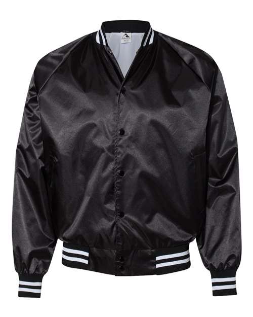 Augusta Sportswear Unisex Satin Baseball Jacket Striped Trim