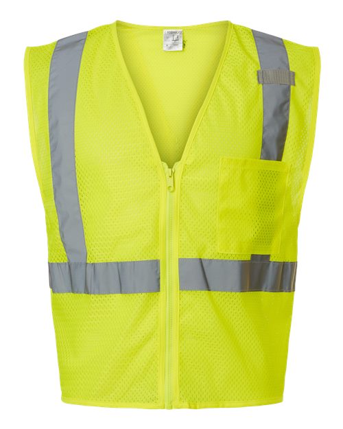 Kishigo Unisex Single Pocket Zipper Mesh Vest