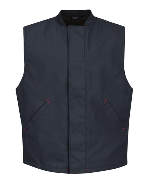 Red Kap Men's Blended Duck Insulated Vest — Navy Duck — Front