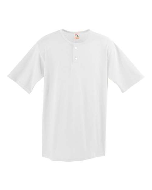 Augusta Sportswear Men's Two-Button Baseball Jersey — White — Front