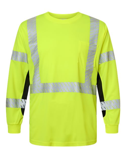 Kishigo Unisex Premium Black Series® Long Sleeve T-Shirt — Lime — Front