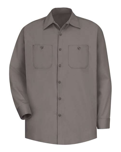 Red Kap Men's Tall Cotton Uniform Shirt — Graphite Grey — Front