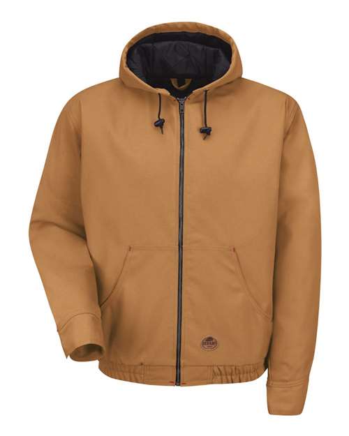 Red Kap Men's Blended Duck Zip-Front Hooded Jacket