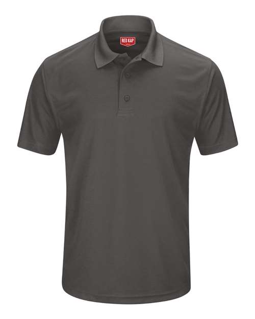 Red Kap Men's Short Sleeve Performance Knit Pocketless Core Polo — Charcoal — Front