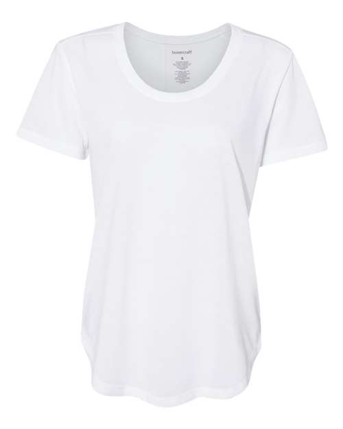 Boxercraft Women’s At Ease Scoop Neck T-Shirt — White — Front