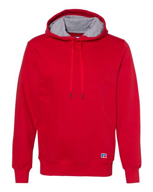 Russell Athletic Unisex Cotton Rich Fleece Hooded Sweatshirt — True Red — Front
