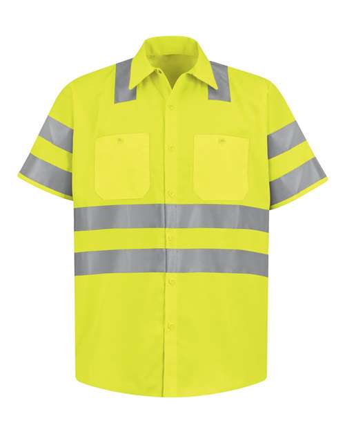 Men's Tall High Visibility Safety Short Sleeve Work Shirt
