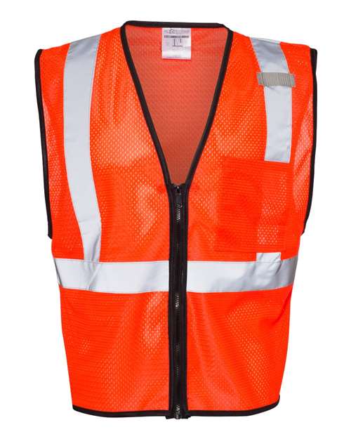 Kishigo Unisex Single Pocket Zipper Mesh Class 2 Vest