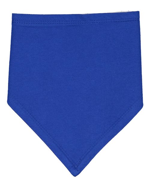 Rabbit Skins Infant Premium Jersey Bandana Bib — Royal/ White — Front