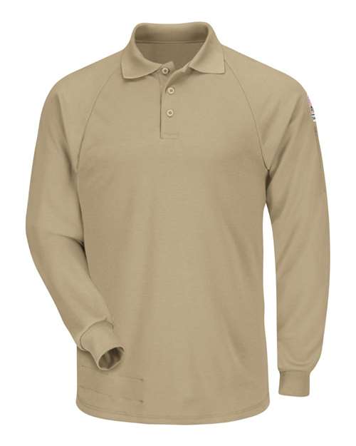 Bulwark Men's Classic Long Sleeve Polo - CoolTouch®2 — Khaki — Front