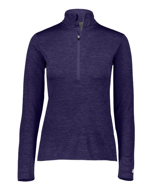 Russell Athletic Women's Striated Quarter-Zip Pullover — Purple — Front