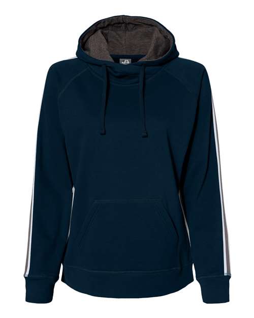 J. America Women's Rival Fleece Hooded Sweatshirt — Navy — Front