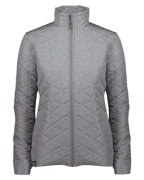 Holloway Women's Repreve® Eco Quilted Jacket — Tundra Haze Print — Front