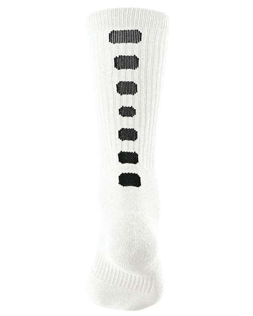 Augusta Sportswear Colorblocked Crew Socks — White/ Black — Front