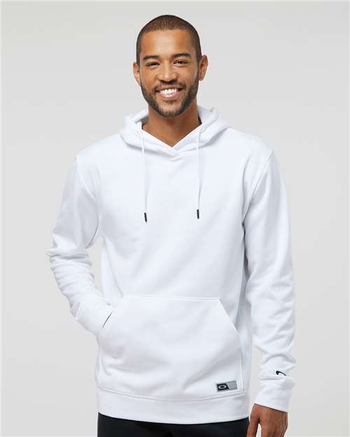 Oakley Men's Team Issue Hydrolix Hooded Sweatshirt — White — On model · front