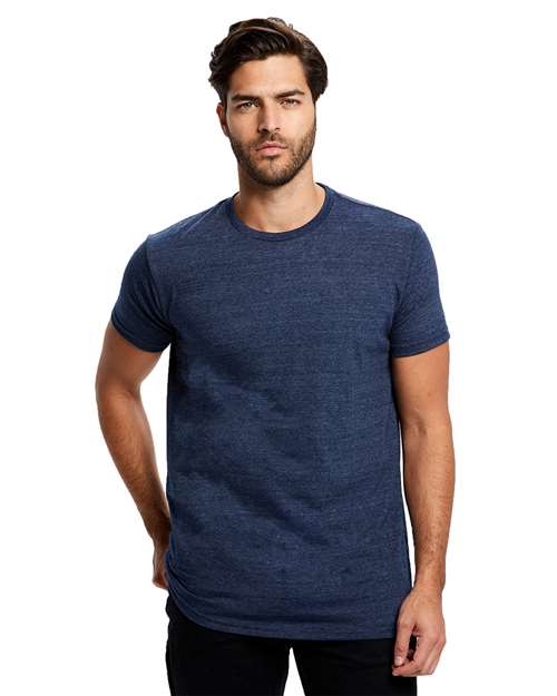 US Blanks Unisex Tri-Blend T-Shirt — Tri Navy — On model · front